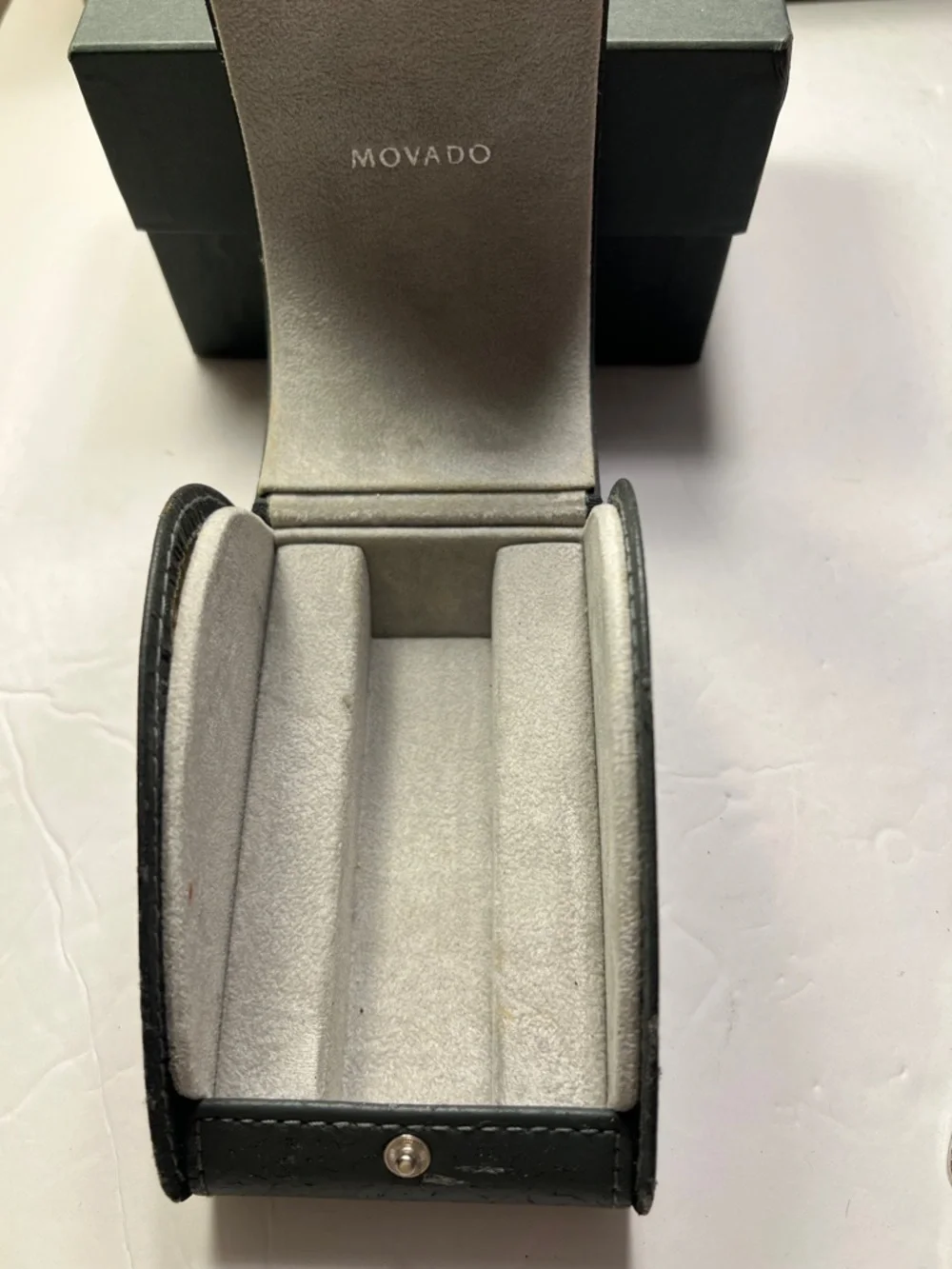 Vintage Movado Watch Box Gray Empty Used